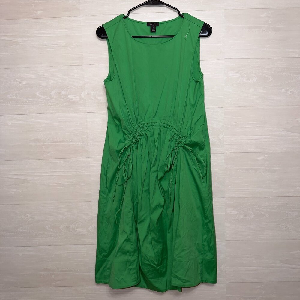 Halogen Green Sleeveless Tie Waist Midi Dress Casual Size Small - Picture 2 of 6